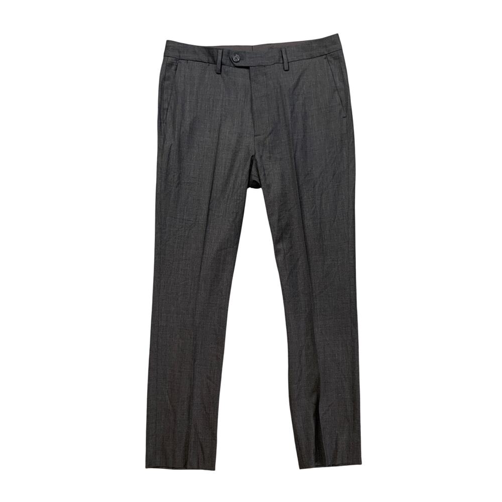 Bonobos Pants Mens 35 Slim Fit Grizzly Grey Wool Blend Flat Front Stretch Dress